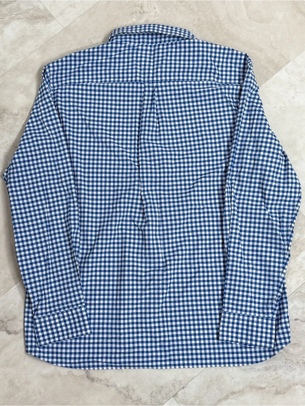 Vineyard Vines OTG Performance Gingham Button Down Shirt Men L Navy Blue Preppy - Picture 6 of 6